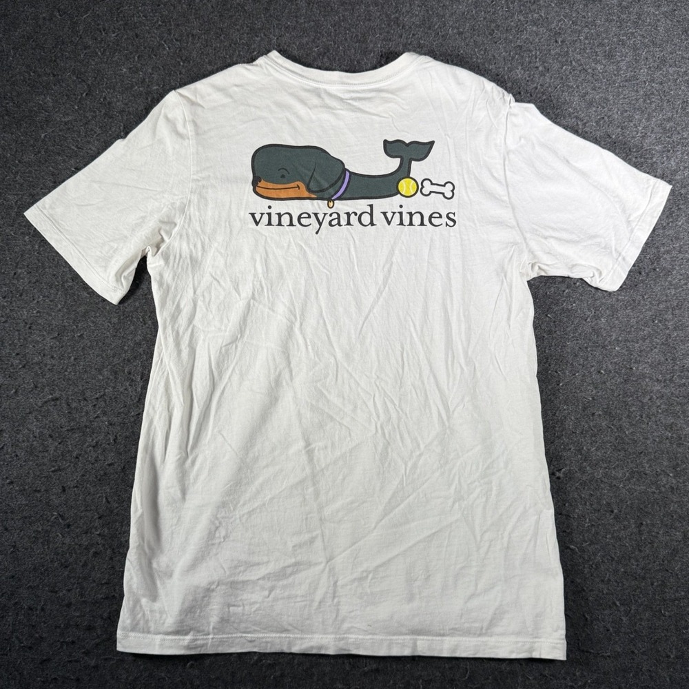 Vineyard Vines Boys XL White Dog Whale Graphic Pocket T-Shirt Short Sleeve Tee